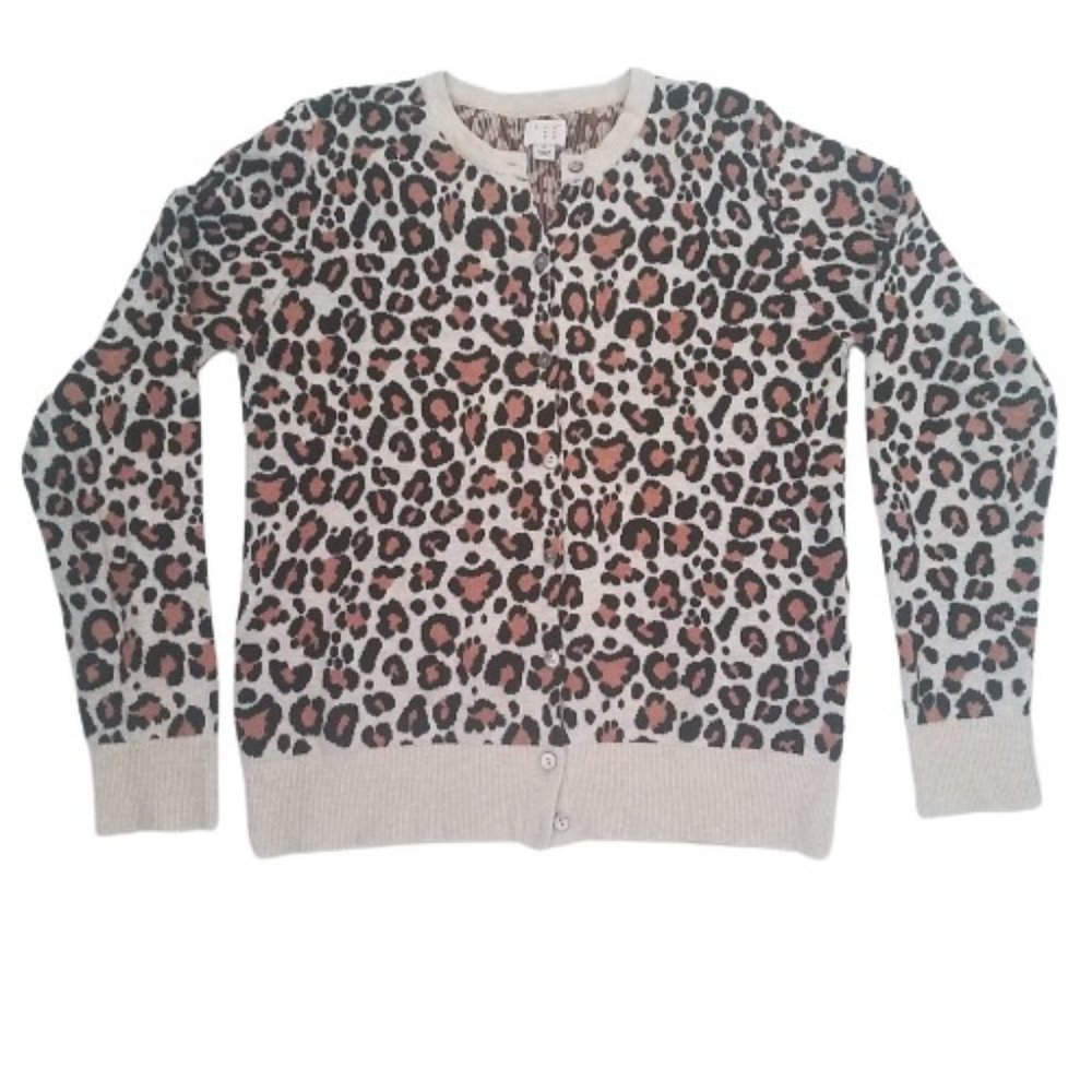 Animal Print Cardigan Sweater Size Small